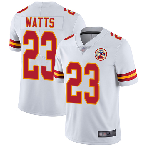 Men Kansas City Chiefs #23 Watts Armani White Vapor Untouchable Limited Player Football Nike NFL Jersey